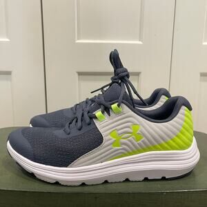 New Under Armour Outhustle PS Grey/Lime Sneakers Size 6.5Y 3024830 403